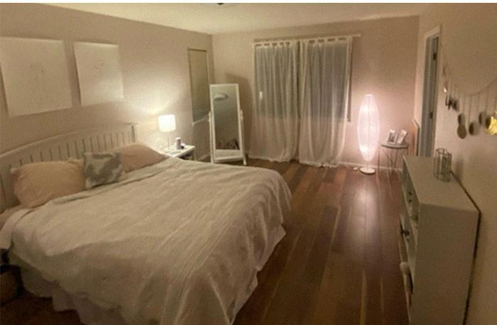 Before and after cleaning of a living area.